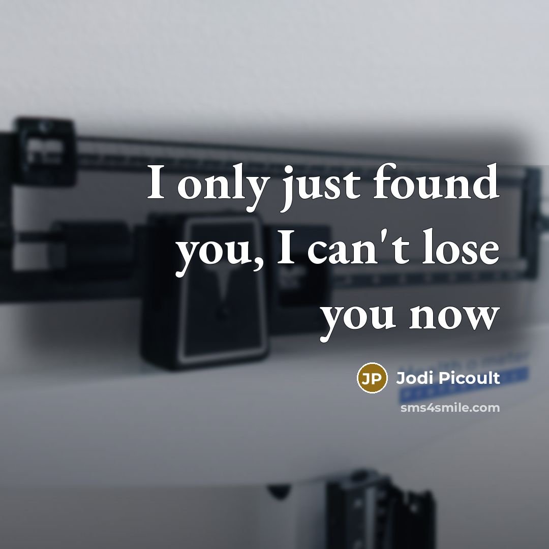 “I only just found you, I can't lose you now” quote by Jodi Picoult