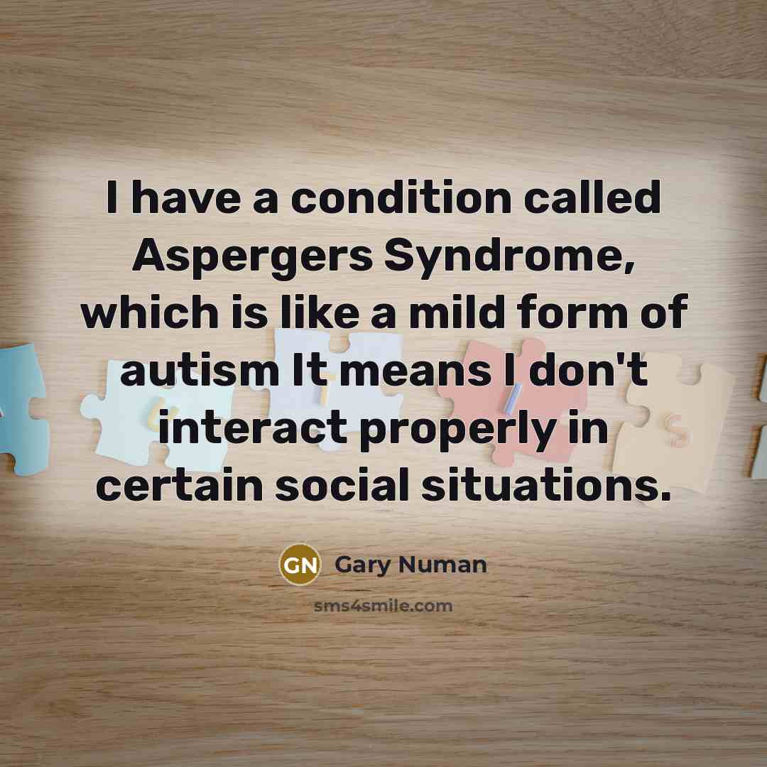 “I have a condition called Aspergers Syndrome, which is like a mild form of autism It means I don't interact properly in certain social situations.” quote by Gary Numan