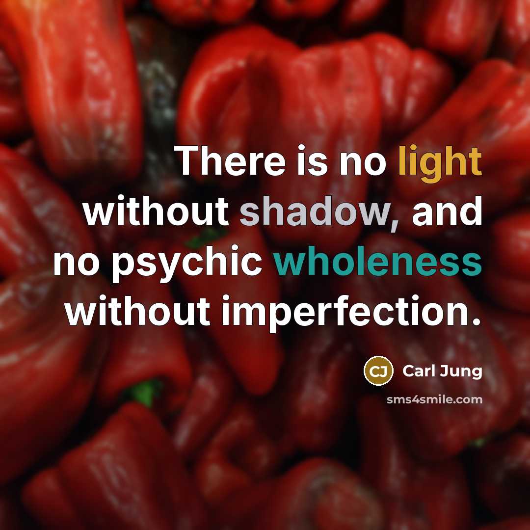 “There is no light without shadow, and no psychic wholeness without imperfection.” quote by Carl Jung