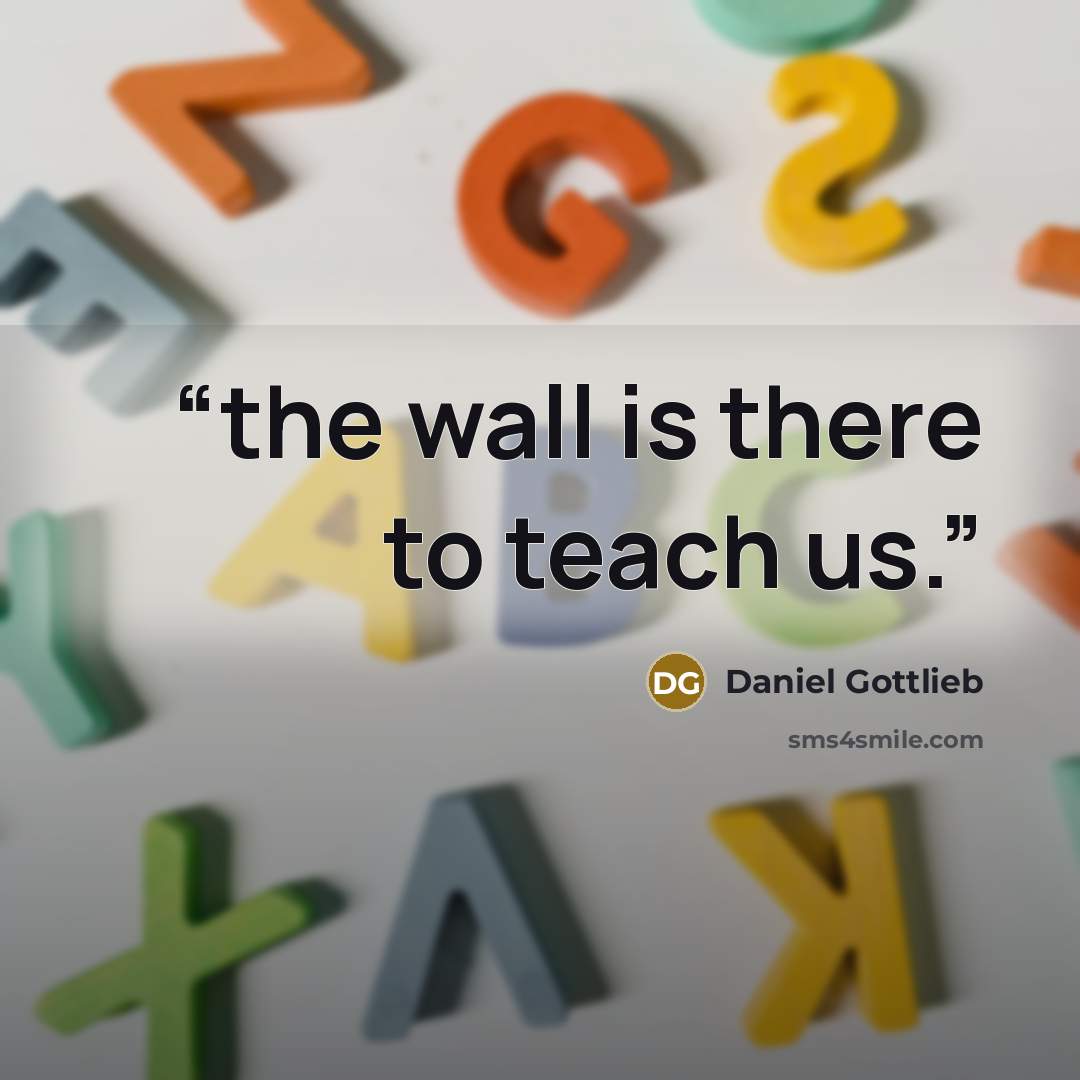 “the wall is there to teach us.” quote by Daniel Gottlieb