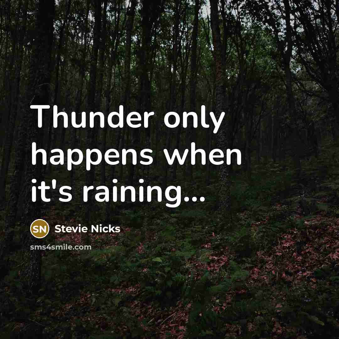 “Thunder only happens when it's raining...” quote by Stevie Nicks