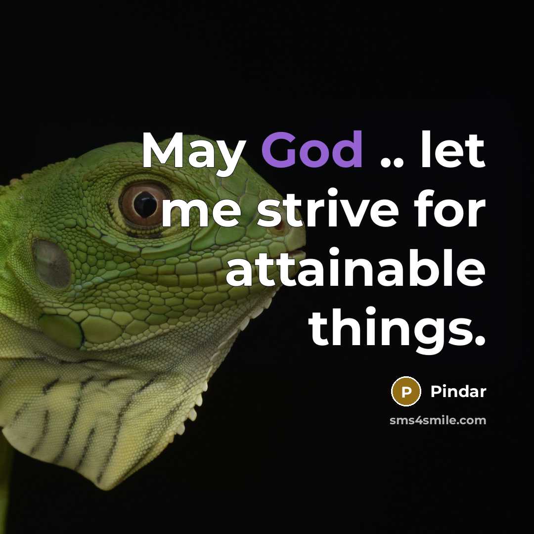 “May God .. let me strive for attainable things.” quote by Pindar
