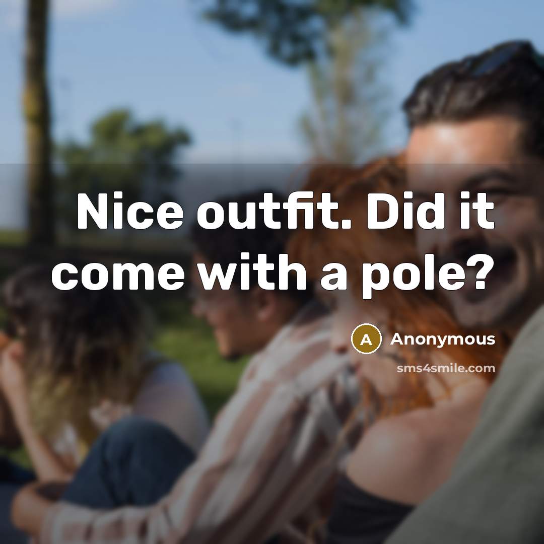 “Nice outfit. Did it come with a pole?” quote by Anonymous