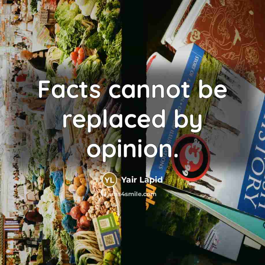 “Facts cannot be replaced by opinion.” quote by Yair Lapid