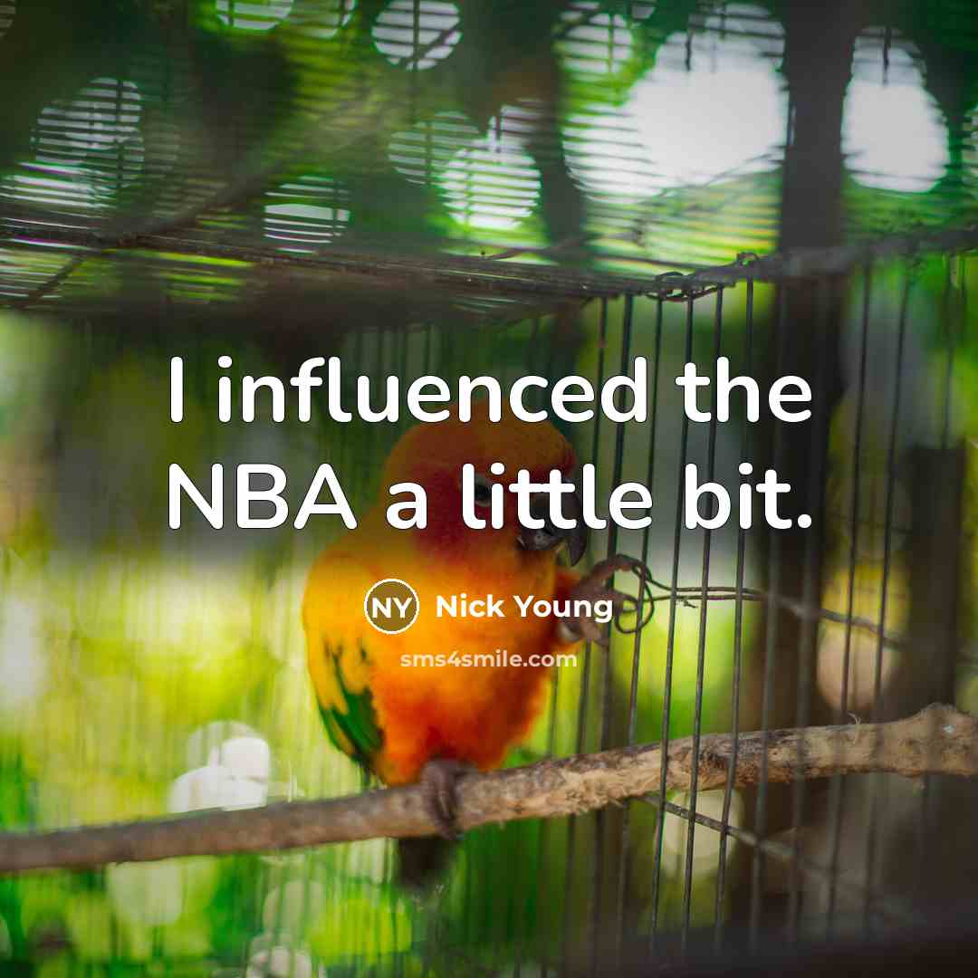 “I influenced the NBA a little bit.” quote by Nick Young