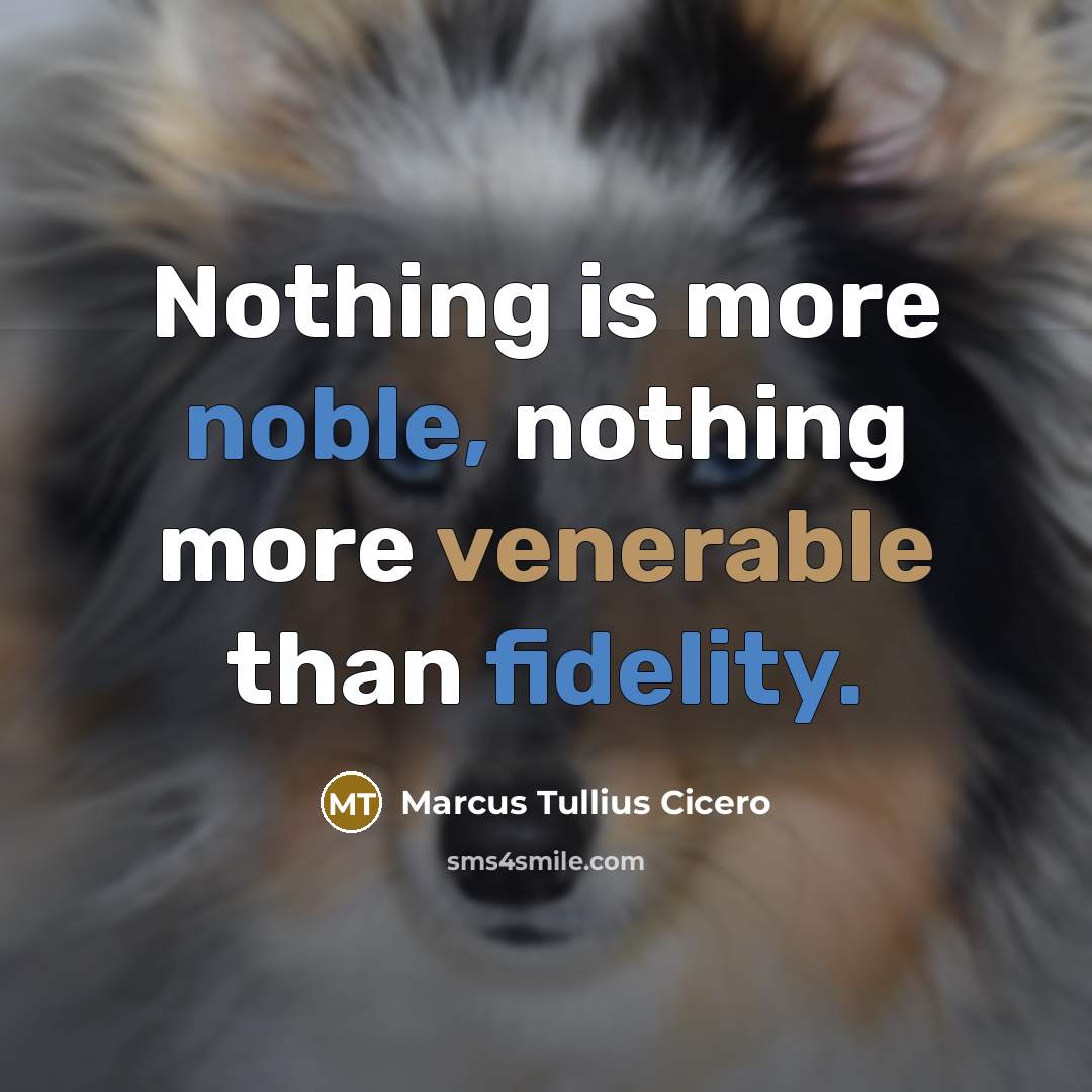 “Nothing is more noble, nothing more venerable than fidelity.” quote by Marcus Tullius Cicero