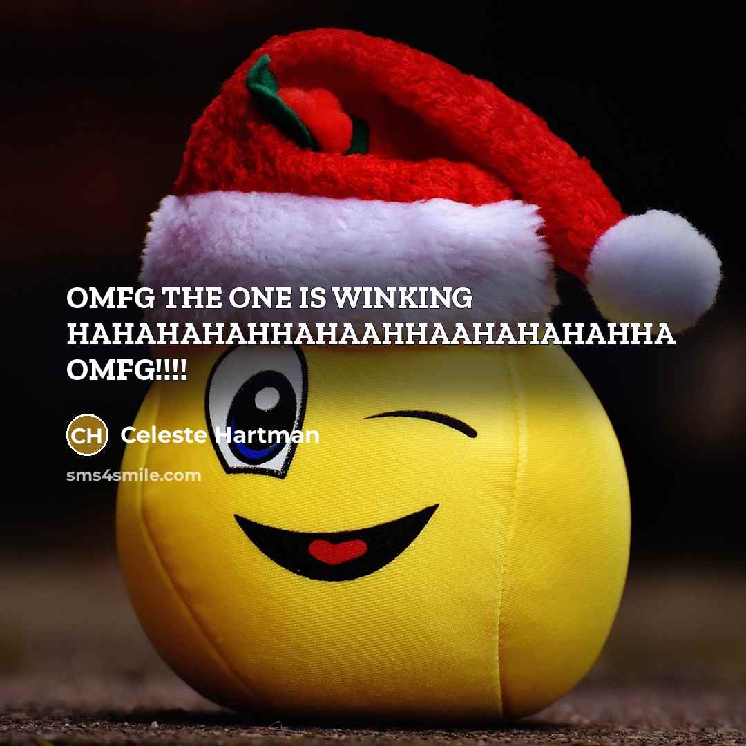 “OMFG THE ONE IS WINKING HAHAHAHAHHAHAAHHAAHAHAHAHHA OMFG!!!!” quote by Celeste Hartman