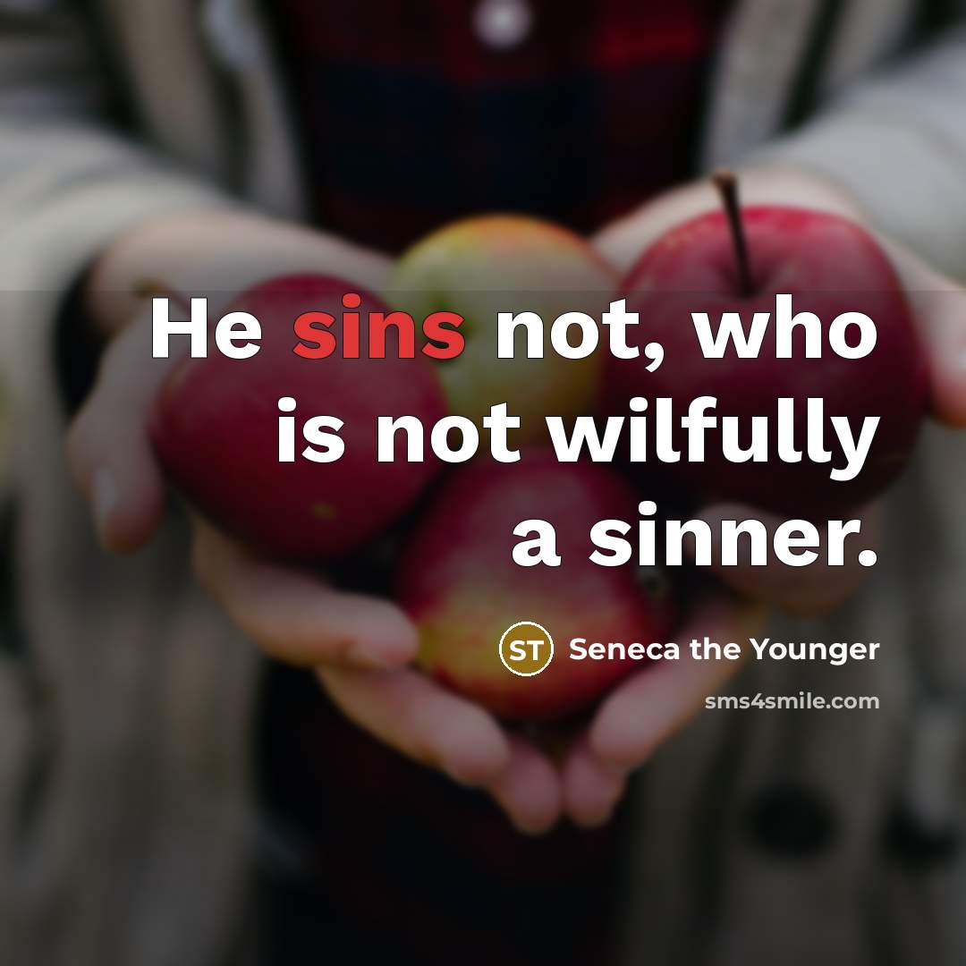“He sins not, who is not wilfully a sinner.” quote by Seneca the Younger