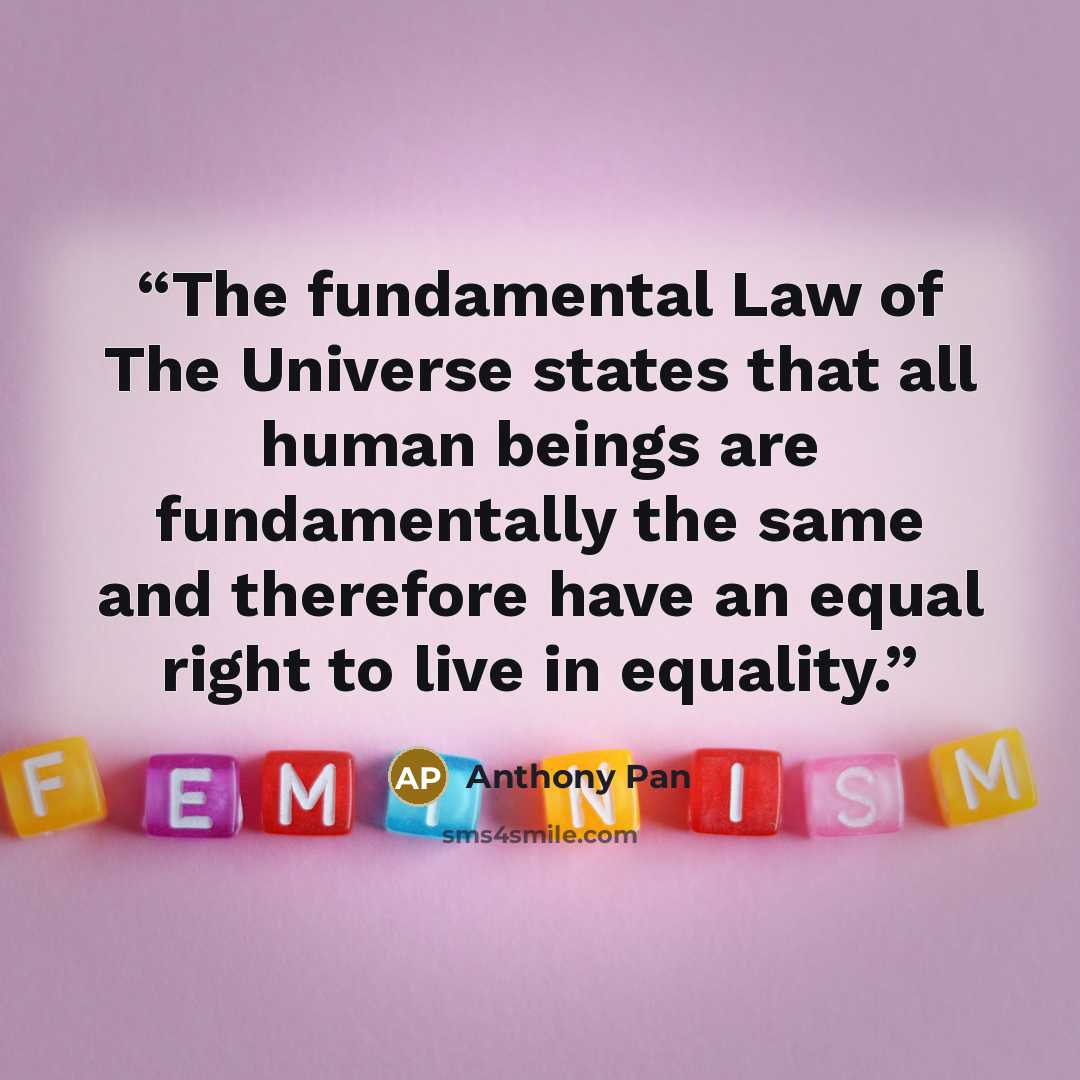 “The fundamental Law of The Universe states that all human beings are fundamentally the same and therefore have an equal right to live in equality.” quote by Anthony Pan
