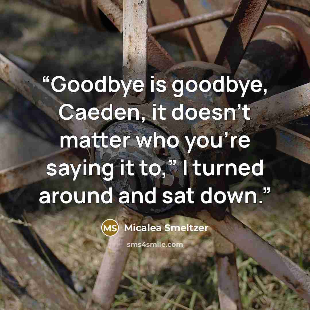 “Goodbye is goodbye, Caeden, it doesn’t matter who you’re saying it to,” I turned around and sat down.” quote by Micalea Smeltzer