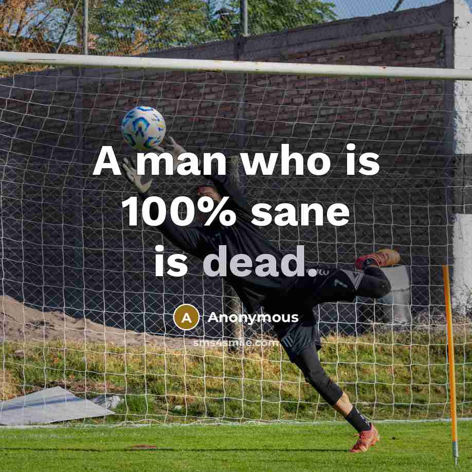 “A man who is 100% sane is dead.” quote by Anonymous