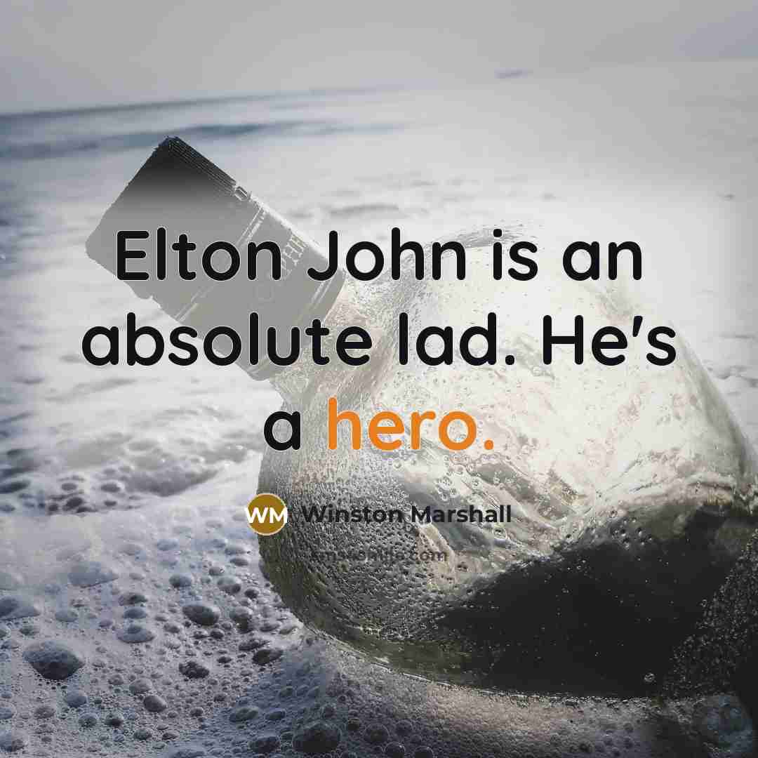 “Elton John is an absolute lad. He's a hero.” quote by Winston Marshall