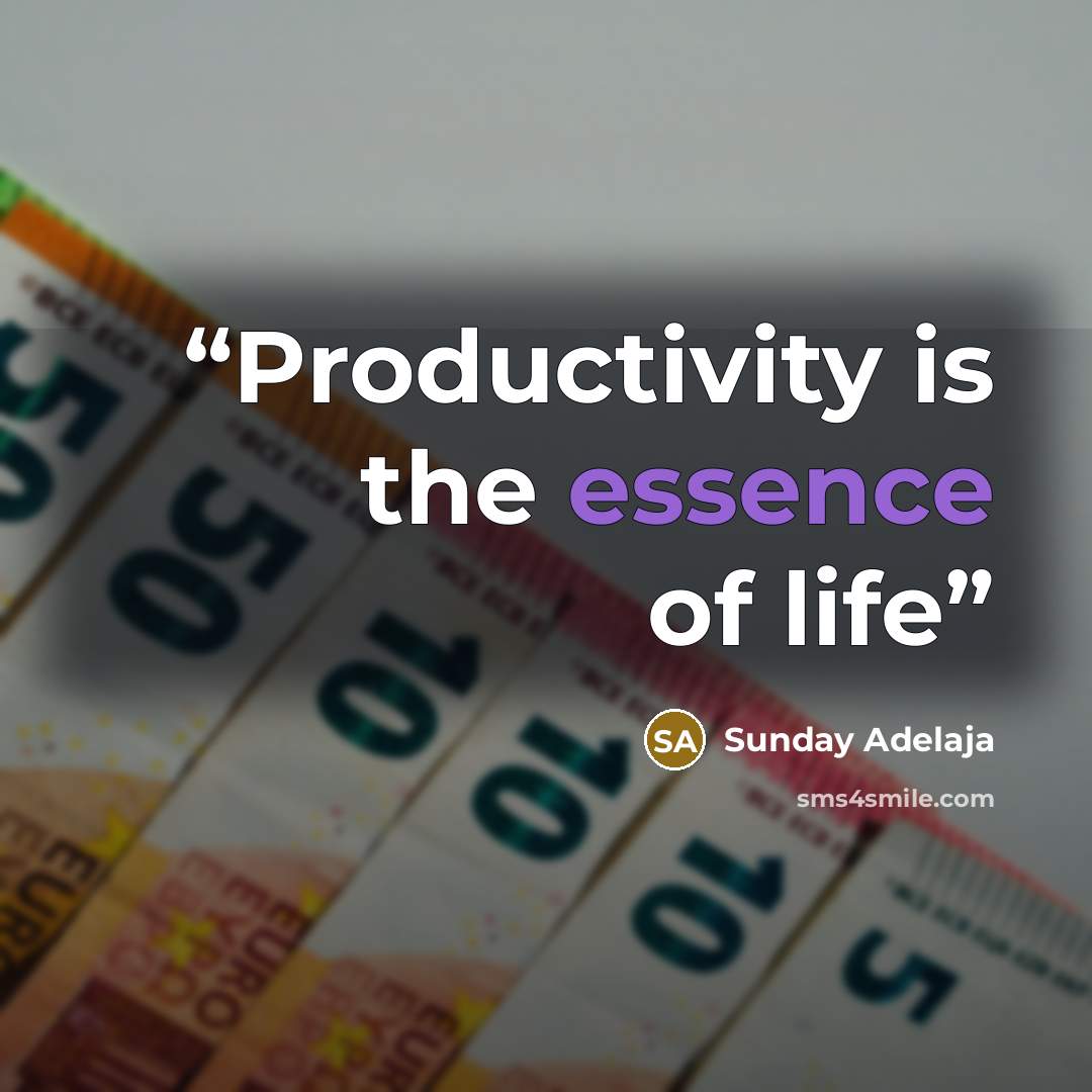 “Productivity is the essence of life” quote by Sunday Adelaja