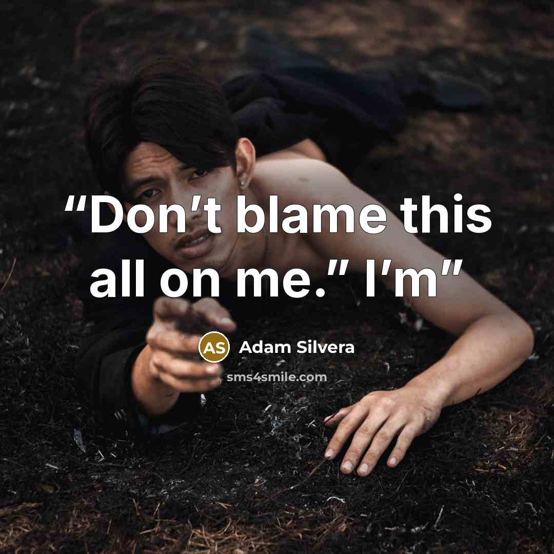 “Don’t blame this all on me.” I’m” quote by Adam Silvera