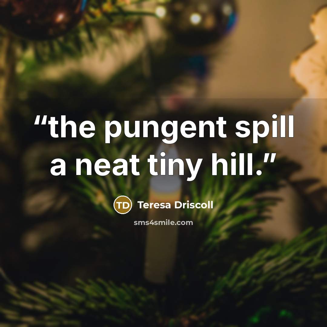 “the pungent spill a neat tiny hill.” quote by Teresa Driscoll