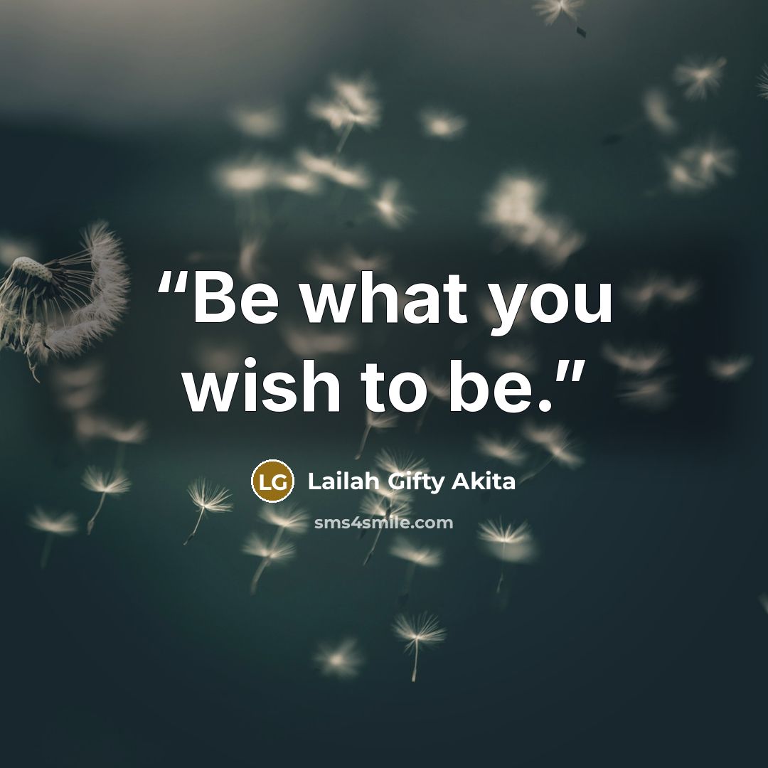 “Be what you wish to be.” quote by Lailah Gifty Akita