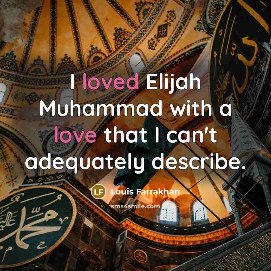 “I loved Elijah Muhammad with a love that I can't adequately describe.” quote by Louis Farrakhan