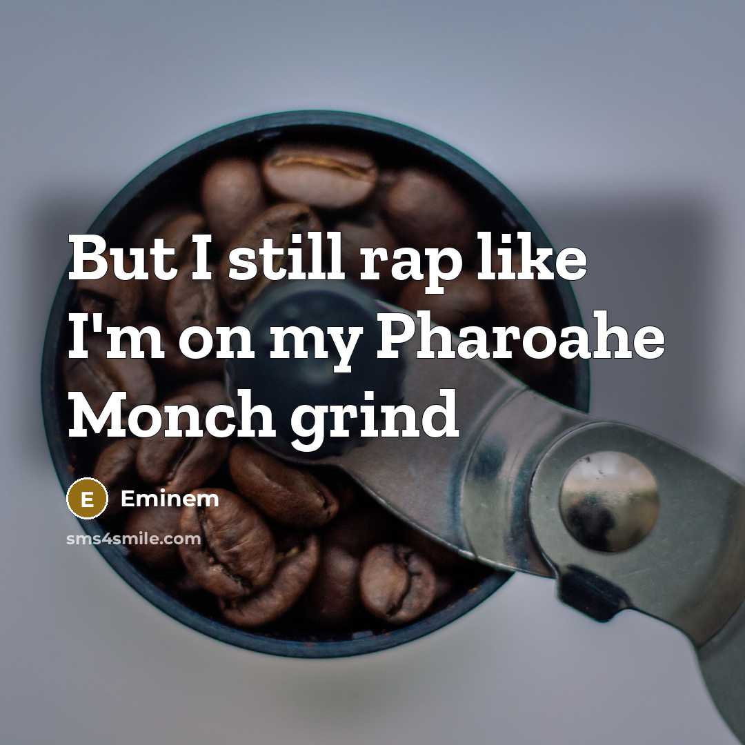 “But I still rap like I'm on my Pharoahe Monch grind” quote by Eminem