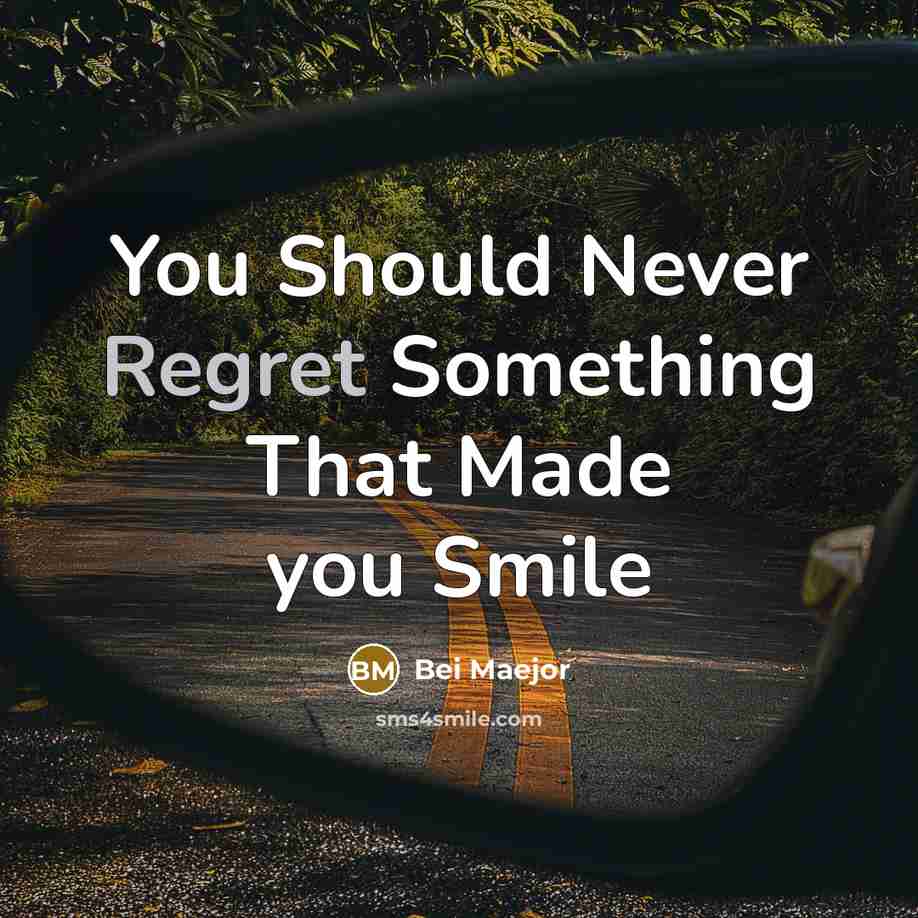 “You Should Never Regret Something That Made you Smile” quote by Bei Maejor