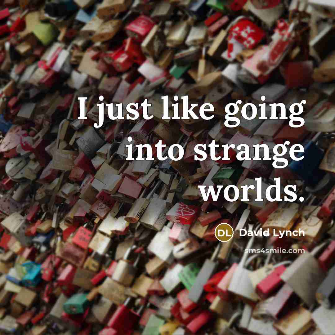 “I just like going into strange worlds.” quote by David Lynch