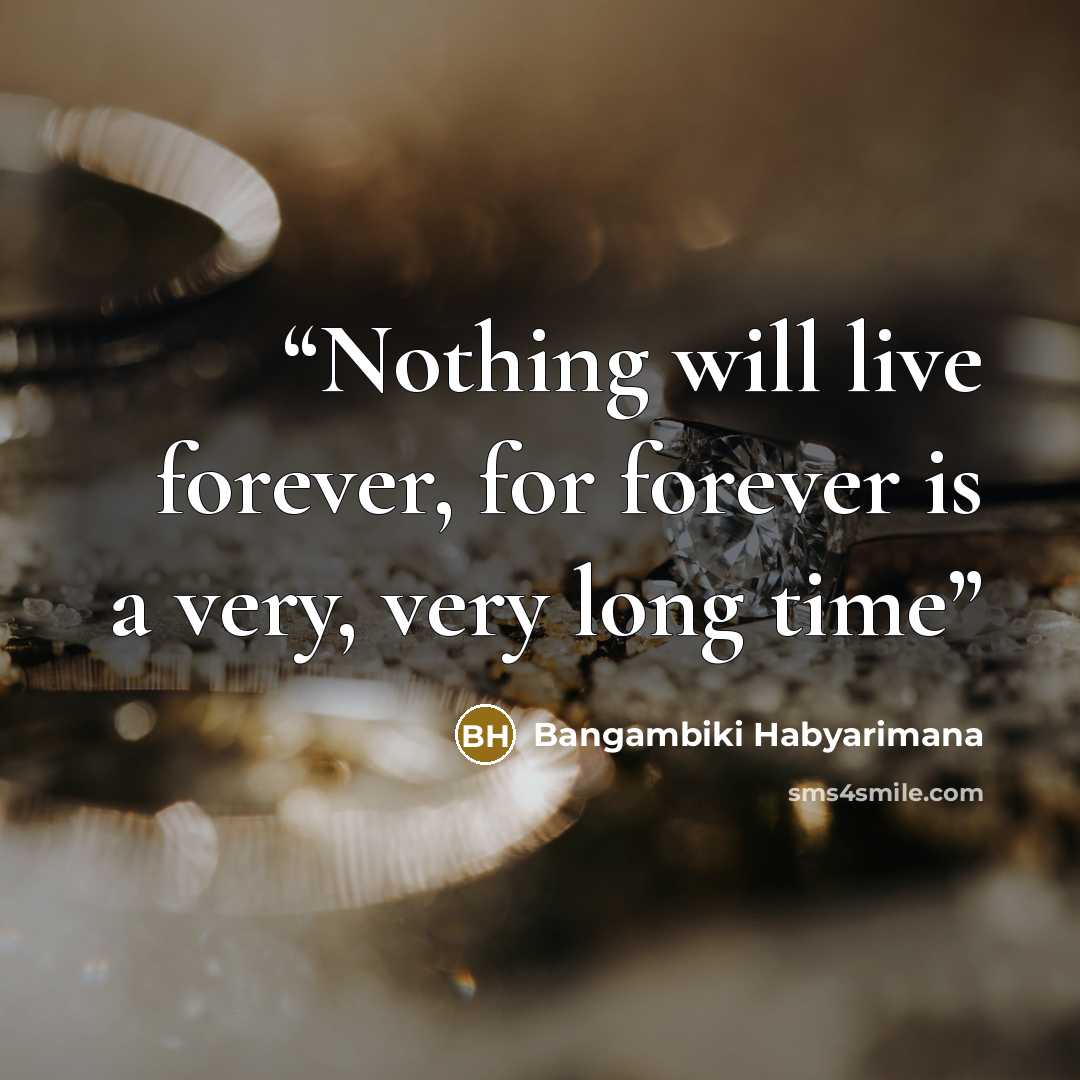 “Nothing will live forever, for forever is a very, very long time” quote by Bangambiki Habyarimana