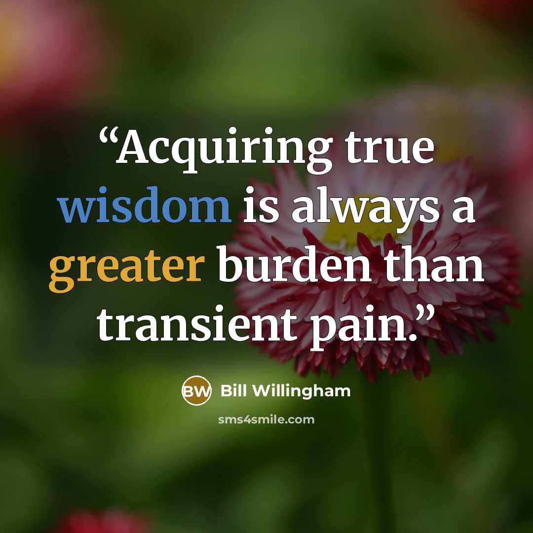 “Acquiring true wisdom is always a greater burden than transient pain.” quote by Bill Willingham