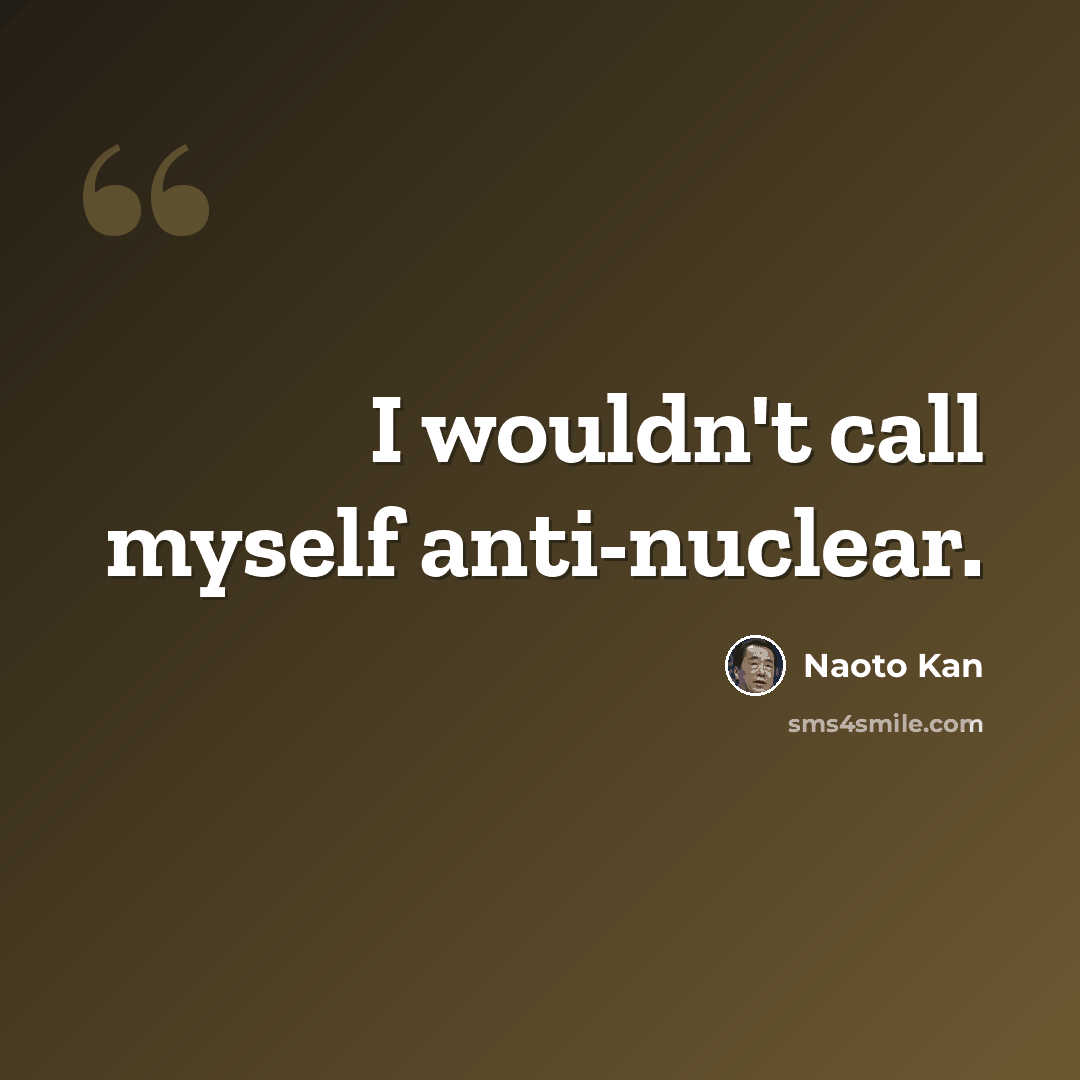 “I wouldn't call myself anti-nuclear.” quote by Naoto Kan