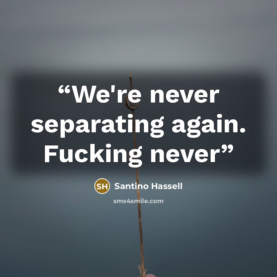 “We're never separating again. Fucking never” quote by Santino Hassell