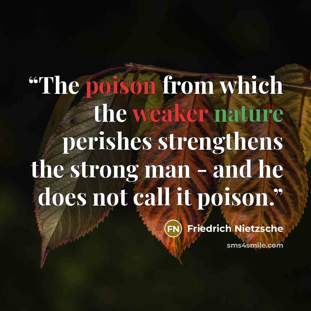 “The poison from which the weaker nature perishes strengthens the strong man - and he does not call it poison.” quote by Friedrich Nietzsche