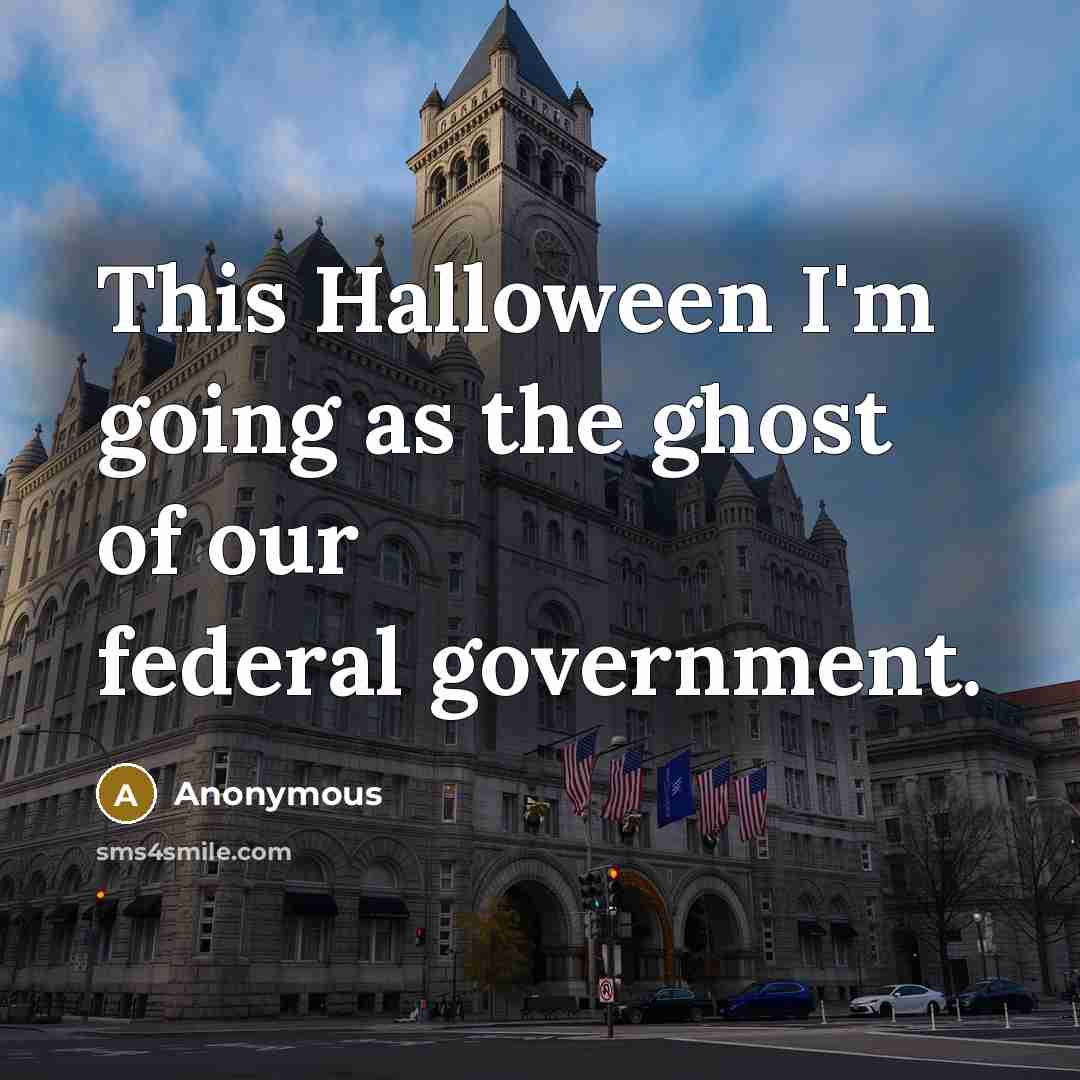 “This Halloween I'm going as the ghost of our federal government.” quote by Anonymous