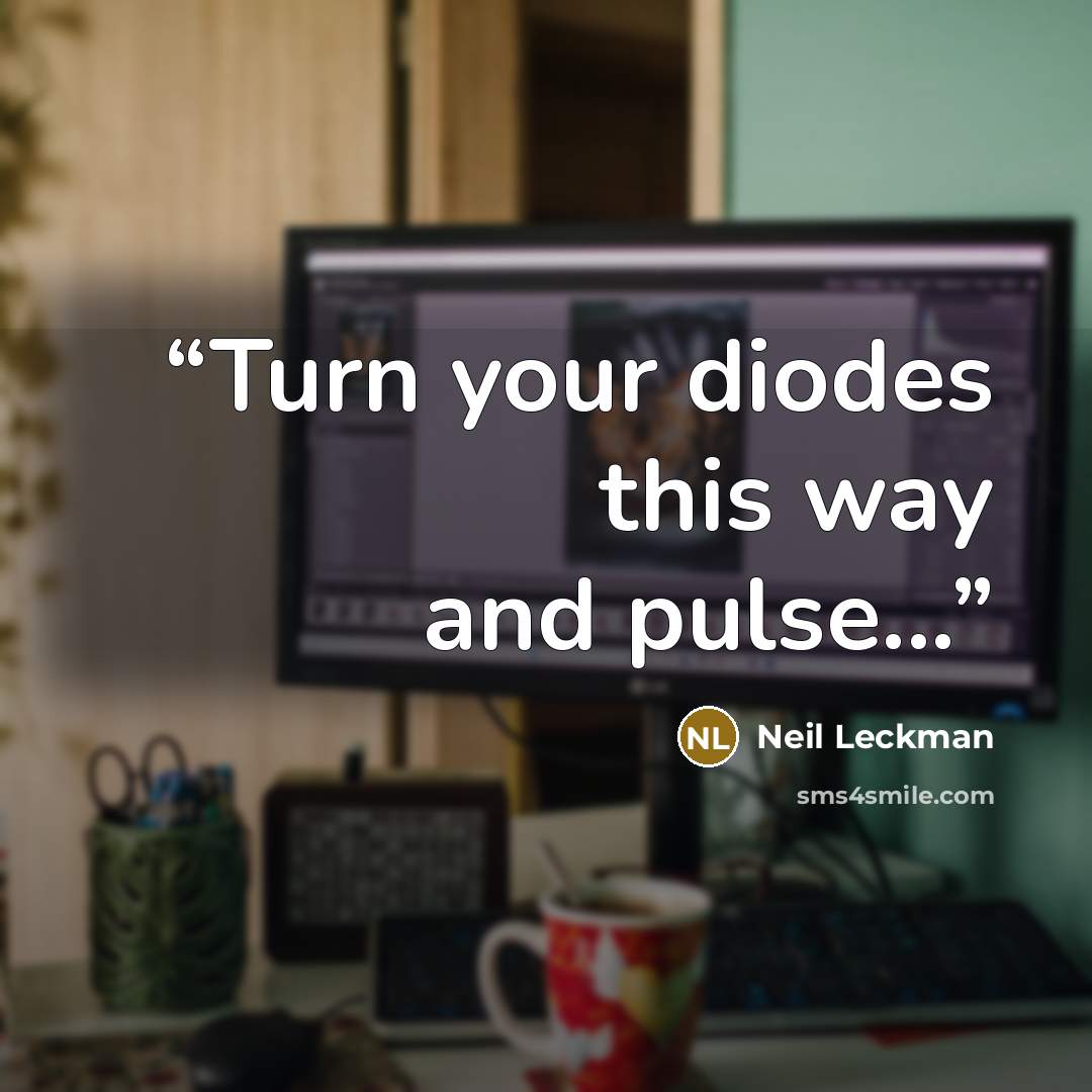 “Turn your diodes this way and pulse...” quote by Neil Leckman
