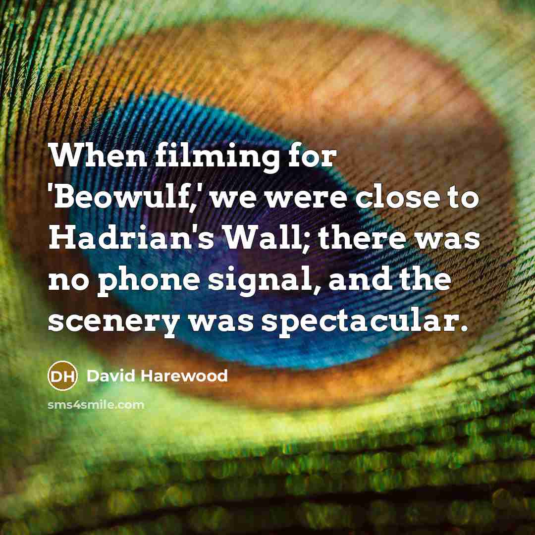 “When filming for 'Beowulf,' we were close to Hadrian's Wall; there was no phone signal, and the scenery was spectacular.” quote by David Harewood