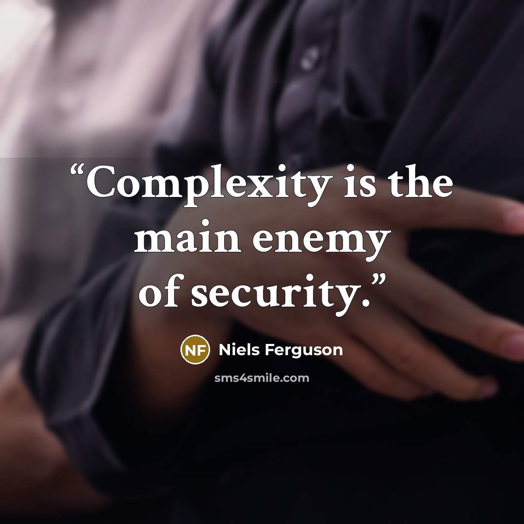“Complexity is the main enemy of security.” quote by Niels Ferguson