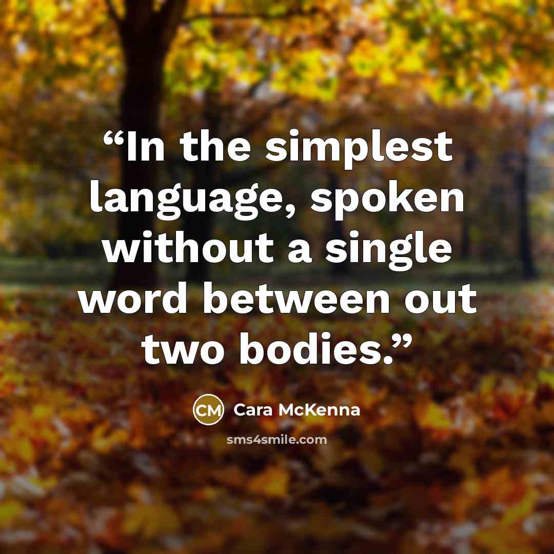 “In the simplest language, spoken without a single word between out two bodies.” quote by Cara McKenna