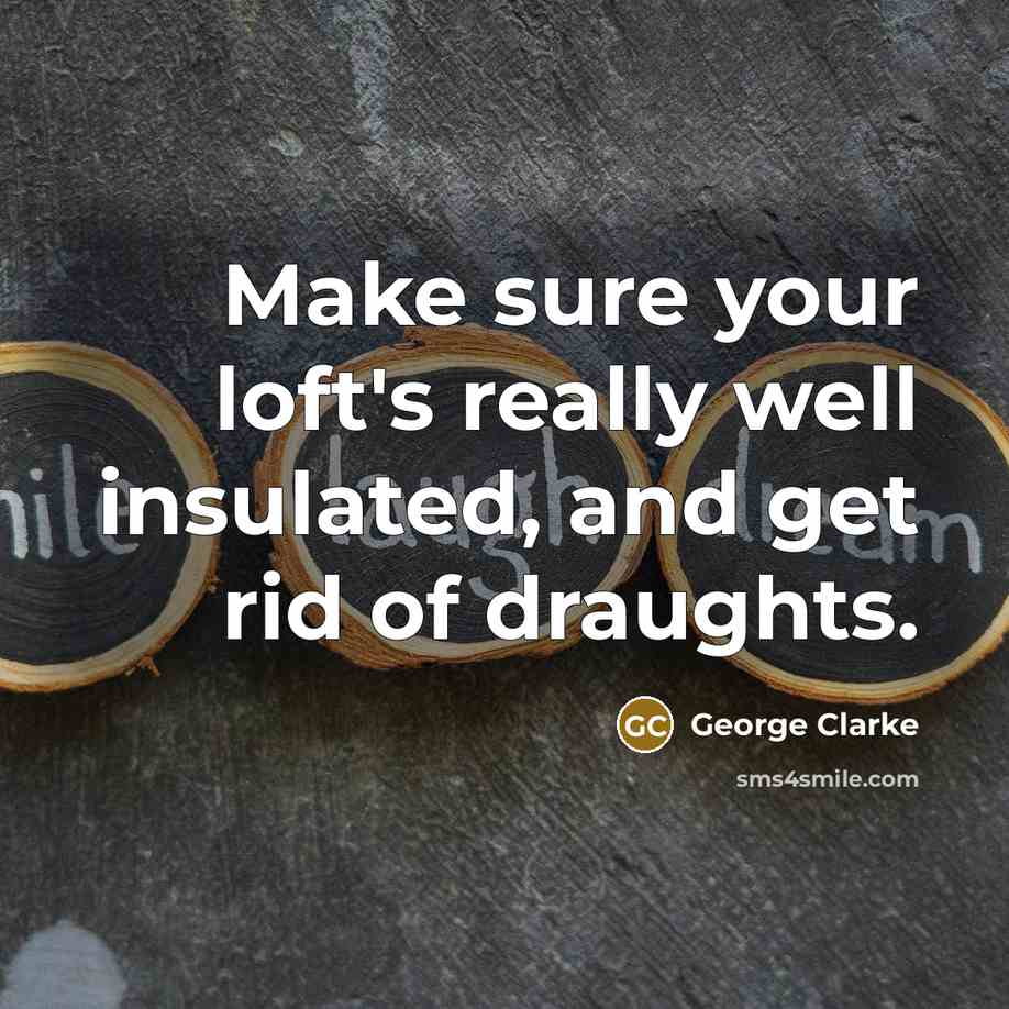 “Make sure your loft's really well insulated, and get rid of draughts.” quote by George Clarke