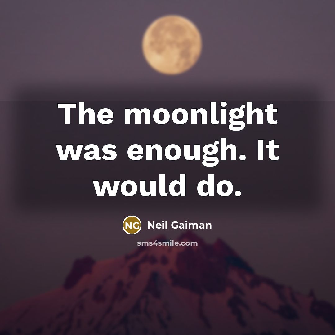 “The moonlight was enough. It would do.” quote by Neil Gaiman