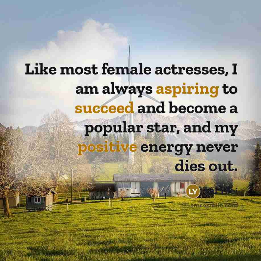 “Like most female actresses, I am always aspiring to succeed and become a popular star, and my positive energy never dies out.” quote by Liu Yifei