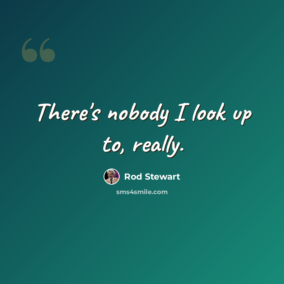 “There's nobody I look up to, really.” quote by Rod Stewart