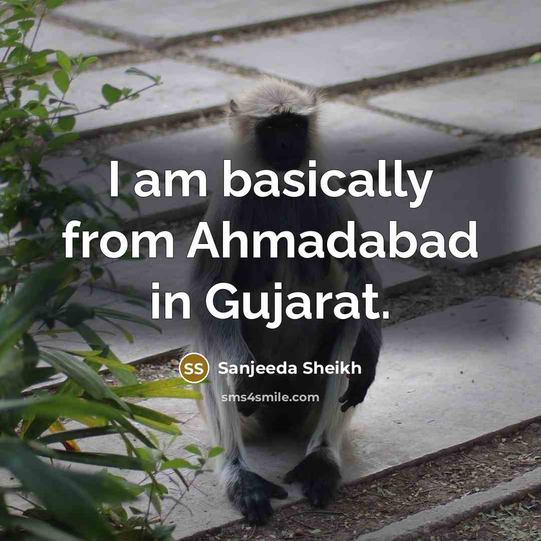 “I am basically from Ahmadabad in Gujarat.” quote by Sanjeeda Sheikh