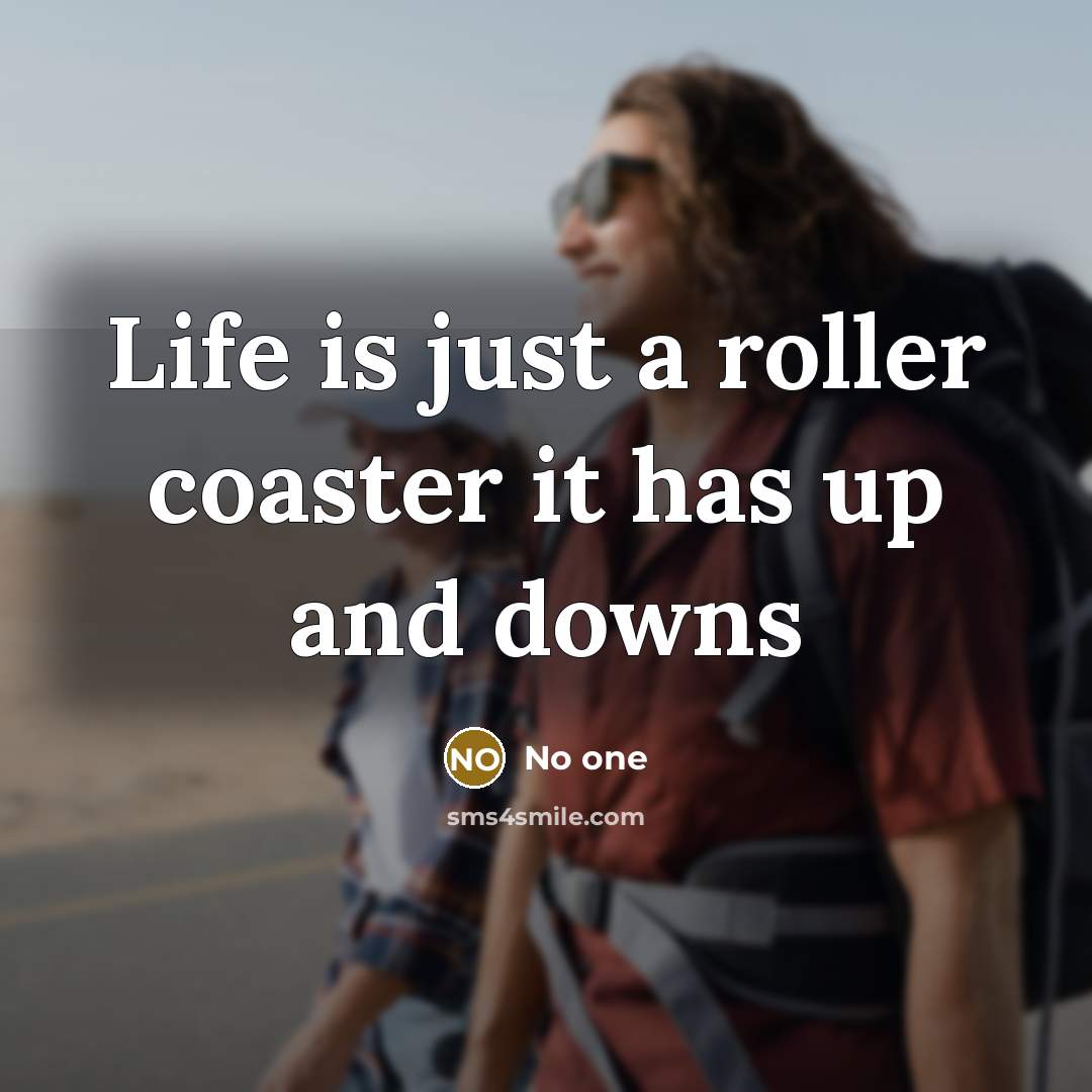 “Life is just a roller coaster it has up and downs” quote by No One