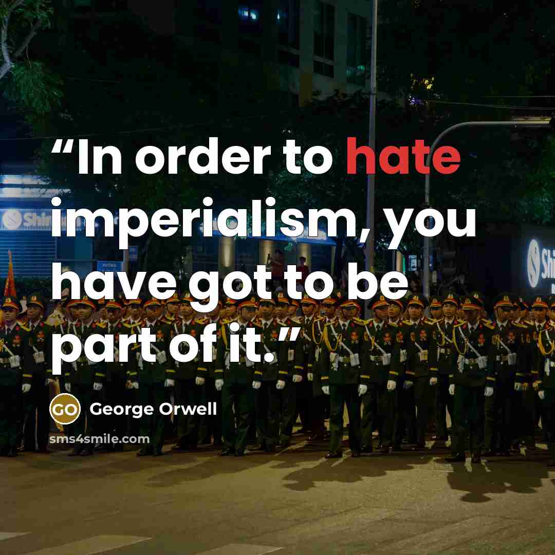 “In order to hate imperialism, you have got to be part of it.” quote by George Orwell
