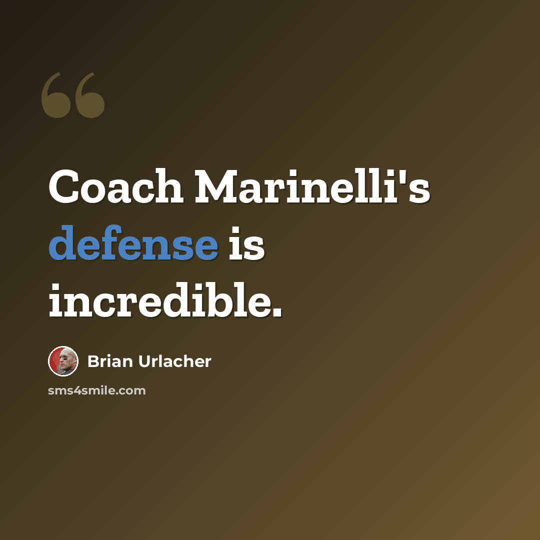 “Coach Marinelli's defense is incredible.” quote by Brian Urlacher