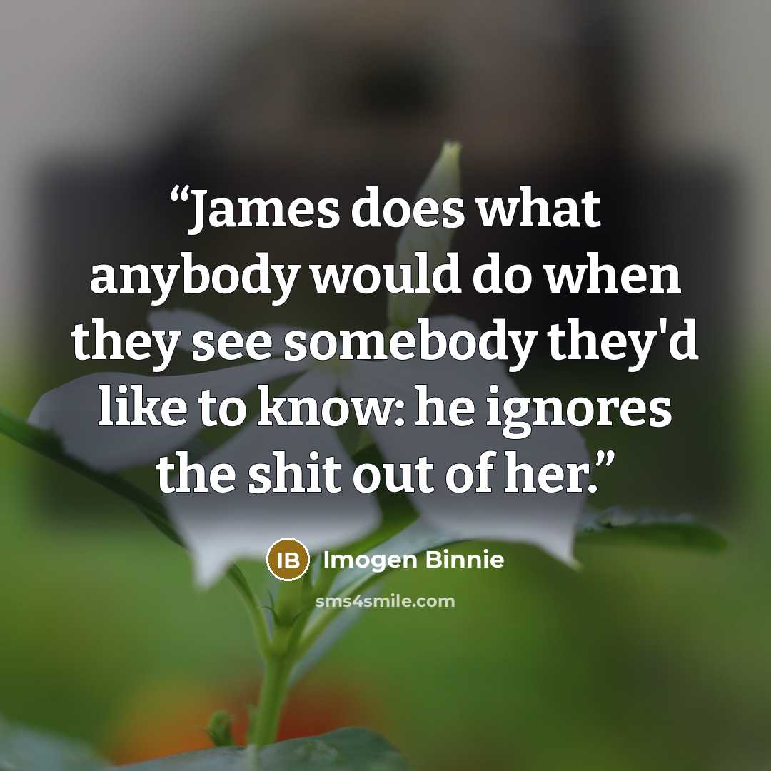 “James does what anybody would do when they see somebody they'd like to know: he ignores the shit out of her.” quote by Imogen Binnie