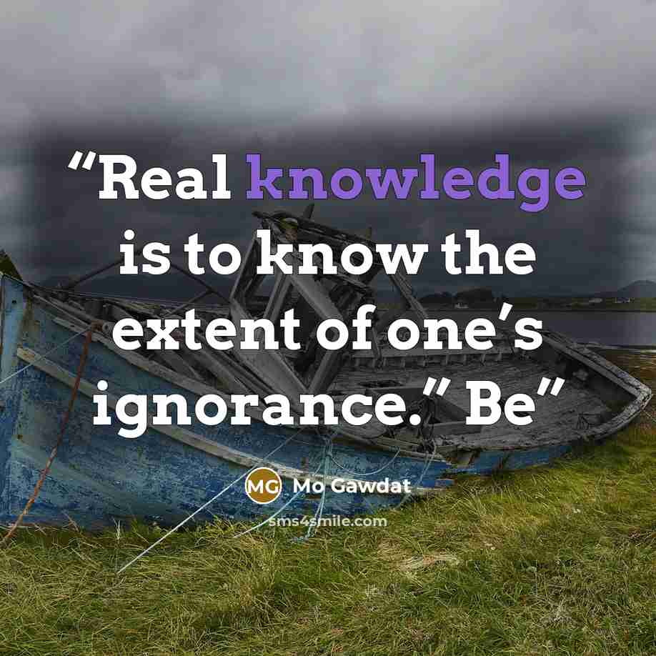 “Real knowledge is to know the extent of one’s ignorance.” Be” quote by Mo Gawdat