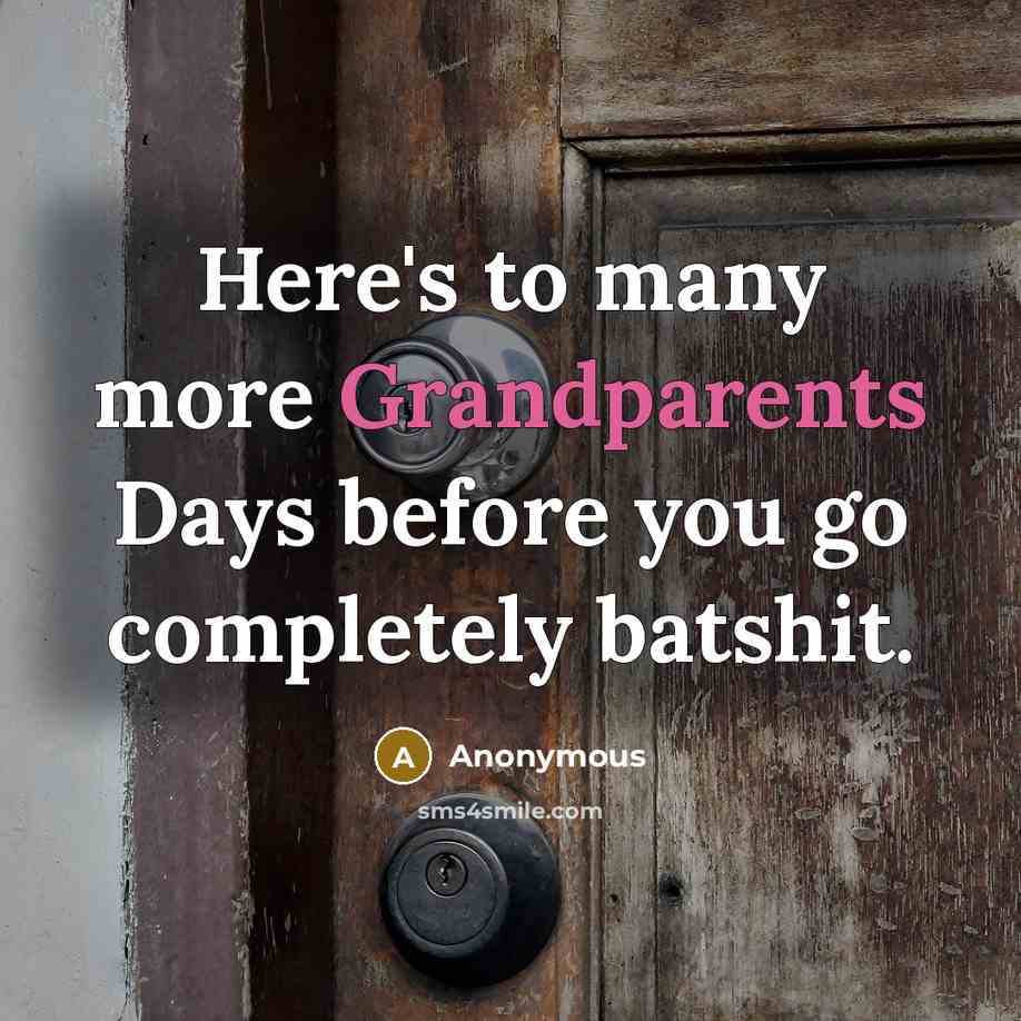 “Here's to many more Grandparents Days before you go completely batshit.” quote by Anonymous