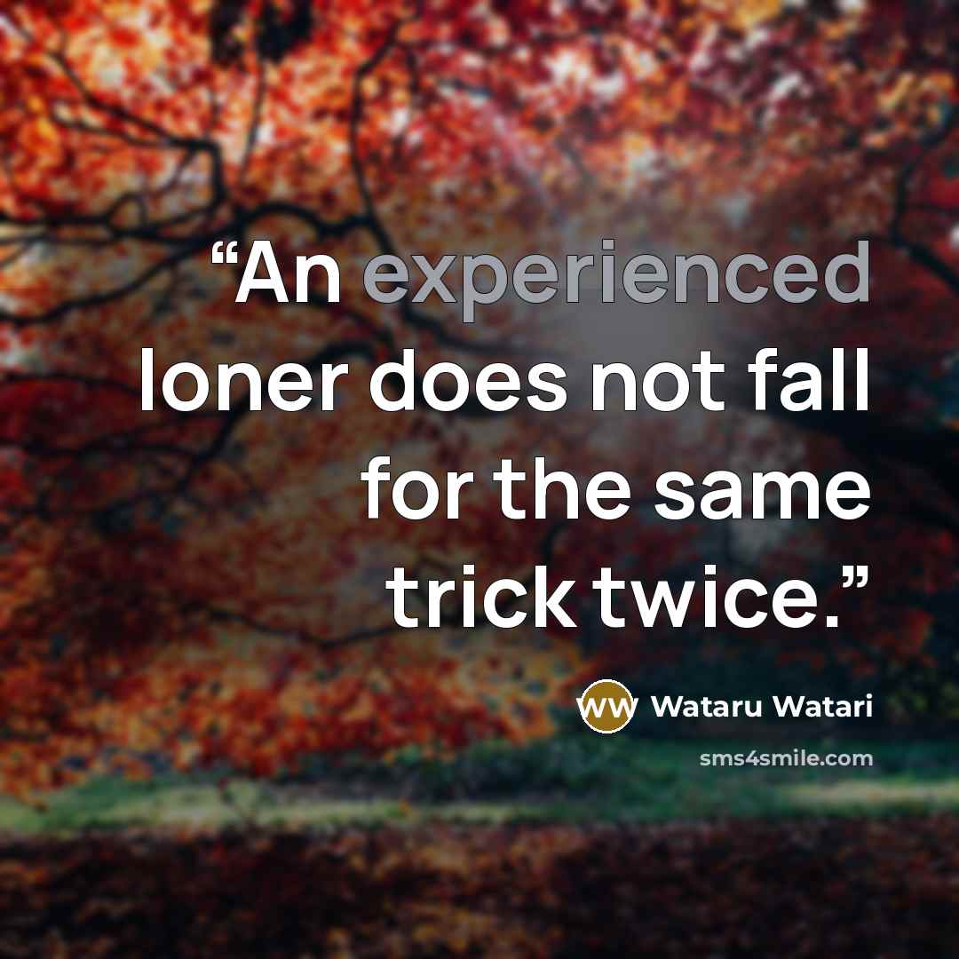 “An experienced loner does not fall for the same trick twice.” quote by Wataru Watari