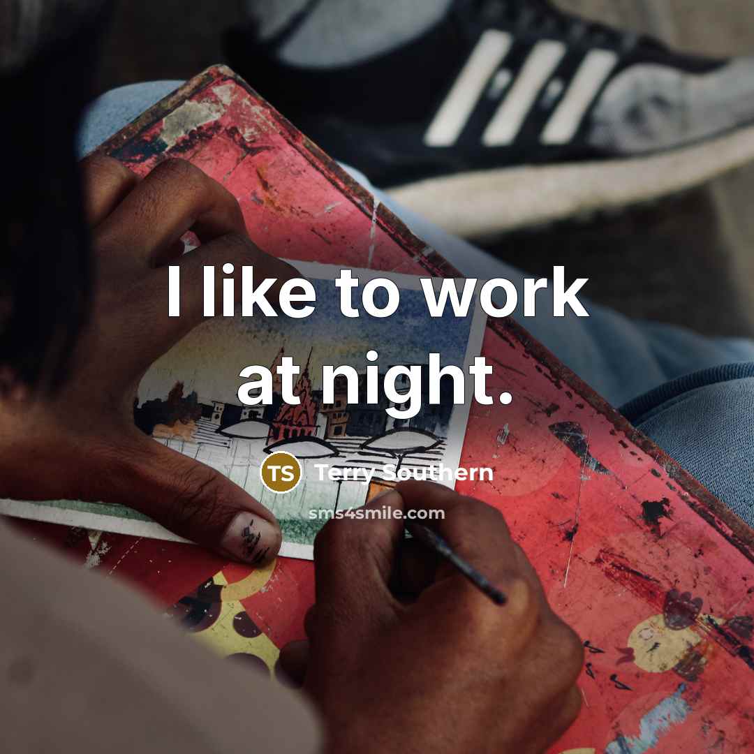 “I like to work at night.” quote by Terry Southern