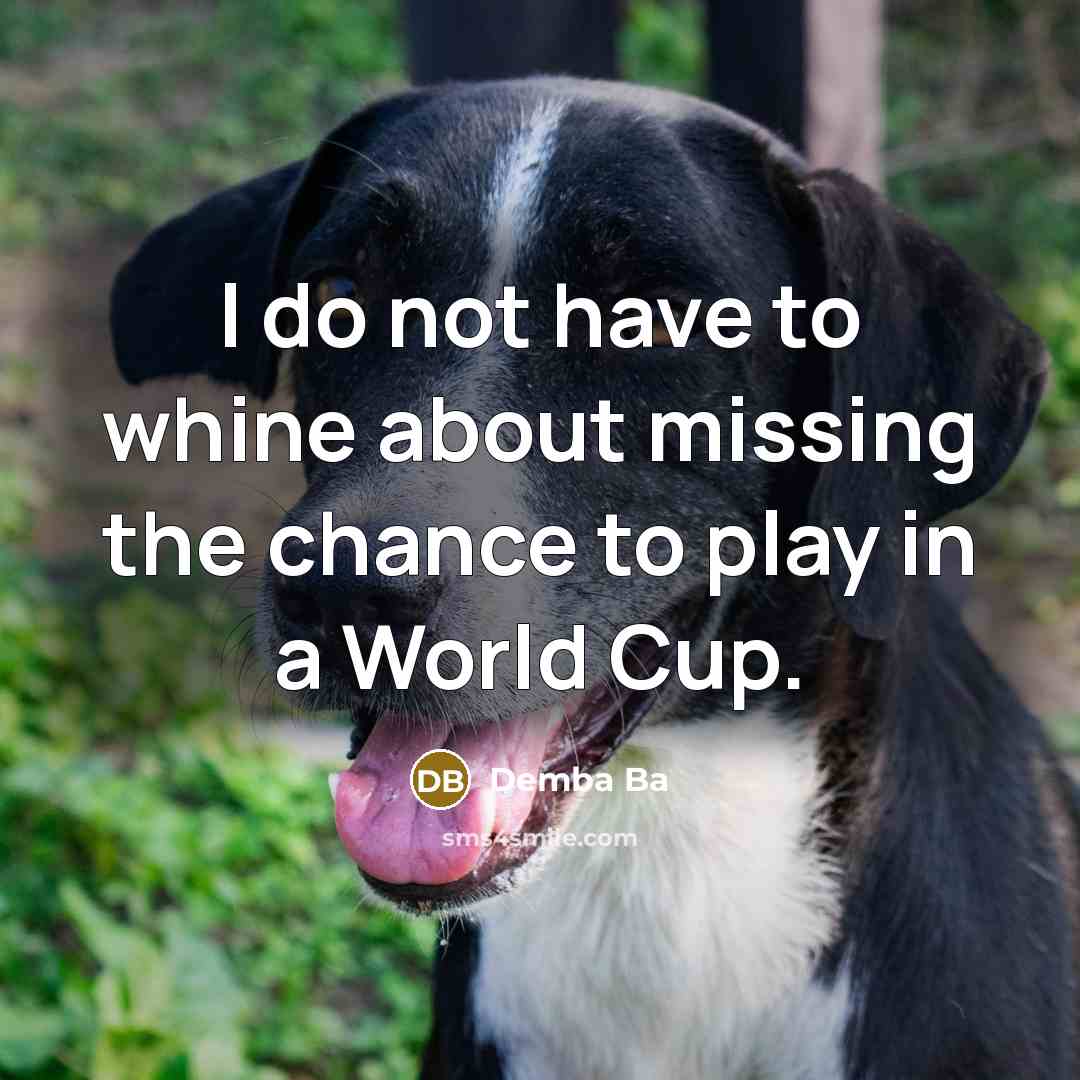“I do not have to whine about missing the chance to play in a World Cup.” quote by Demba Ba