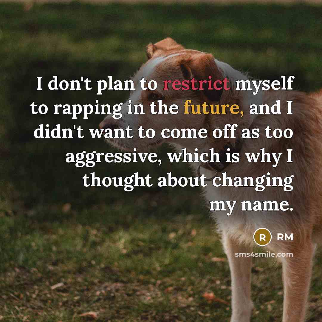 “I don't plan to restrict myself to rapping in the future, and I didn't want to come off as too aggressive, which is why I thought about changing my name.” quote by RM