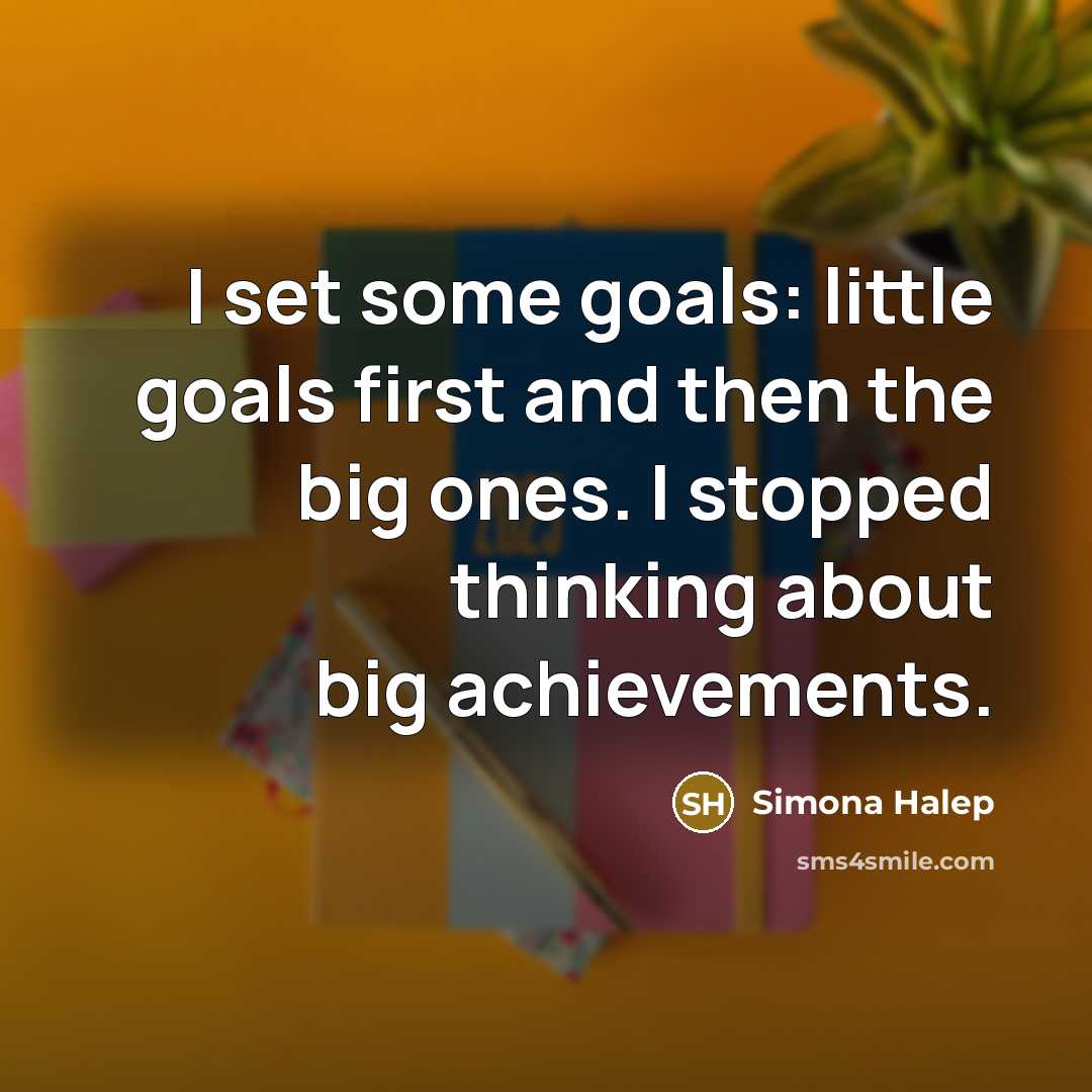 “I set some goals: little goals first and then the big ones. I stopped thinking about big achievements.” quote by Simona Halep